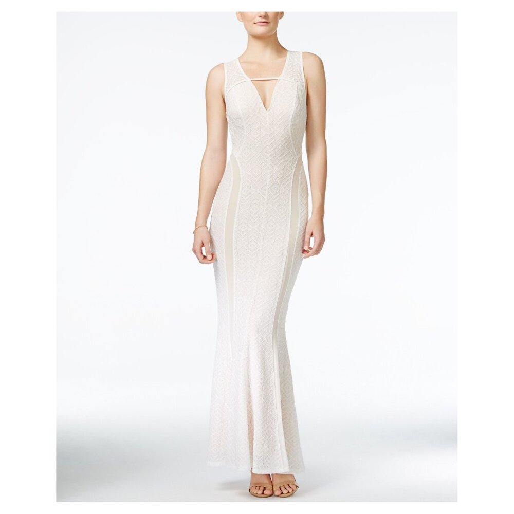 Guess Josefina Sleeveless Lace Maxi Dress Ivory Size S